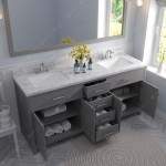 Caroline 72" Double Bath Vanity in Gray, Quartz Top, Sinks, MD-2072-CMSQ-CG-001