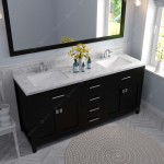 Caroline 72" Double Bath Vanity in Espresso, Quartz Top, Sinks, MD-2072-CMSQ-ES