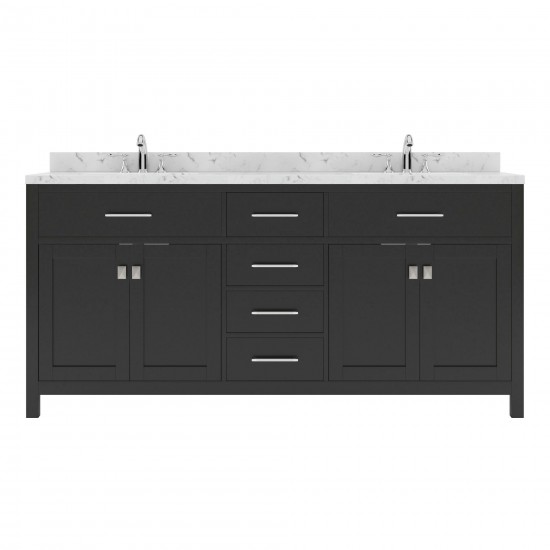 Caroline 72" Double Bath Vanity Espresso, Quartz Top, Sinks, MD-2072-CMSQ-ES-NM