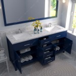 Caroline 72" Bath Vanity in French Blue, Quartz Top, Sinks, MD-2072-CMSQ-FB-001