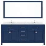 Caroline 72" Bath Vanity in French Blue, Quartz Top, Sinks, MD-2072-CMSQ-FB-002