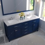 Caroline 72" Bath Vanity in French Blue, Quartz Top, Sinks, MD-2072-CMSQ-FB-002