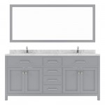 Caroline 72" Double Bath Vanity in Gray, Quartz Top, Sinks, MD-2072-CMSQ-GR