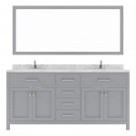 Caroline 72" Double Bath Vanity in Gray, Quartz Top, Sinks, MD-2072-CMSQ-GR-001