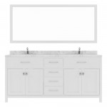 Caroline 72" Double Bath Vanity in White, Quartz Top, Sinks, MD-2072-CMSQ-WH-001