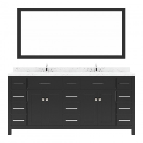 Caroline Parkway 72" Bath Vanity Espresso Quartz Top, Sinks, MD-2172-CMRO-ES-001