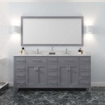 Caroline Parkway 72" Bath Vanity in Gray, Quartz Top, Sinks, MD-2172-CMRO-GR-002