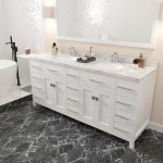 Caroline Parkway 72" Bath Vanity White, Quartz Top, Sinks, MD-2172-CMRO-WH-001