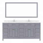 Caroline Parkway 72" Bath Vanity in Gray, Quartz Top, Sinks, MD-2172-CMSQ-GR-001