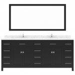Caroline Parkway 78" Bath Vanity in Espresso, Quartz Top, Sinks, MD-2178-CMRO-ES