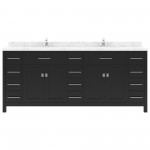 Caroline Parkway 78" Bath Vanity Espresso, Quartz Top, Sinks, MD-2178-CMRO-ES-NM