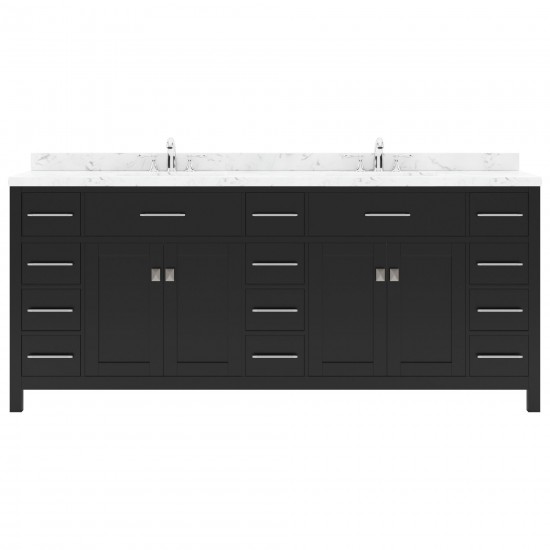 Caroline Parkway 78" Bath Vanity Espresso, Quartz Top, Sinks, MD-2178-CMRO-ES-NM