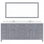 Caroline Parkway 78" Bath Vanity in Gray, Quartz Top, Sinks, MD-2178-CMRO-GR-001