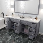 Caroline Parkway 78" Bath Vanity in Gray, Quartz Top, Sinks, MD-2178-CMRO-GR-001