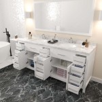 Caroline Parkway 78" Bath Vanity in White, Quartz Top, Sinks, MD-2178-CMRO-WH