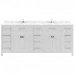 Caroline Parkway 78" Bath Vanity in White, Quartz Top, Sinks, MD-2178-CMRO-WH-NM