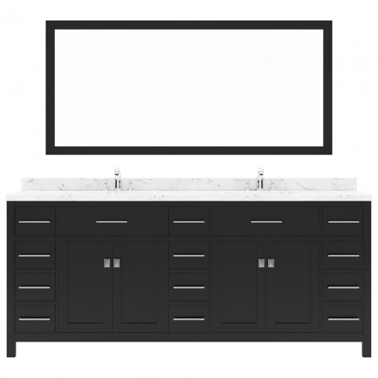 Caroline Parkway 78" Bath Vanity Espresso Quartz Top, Sinks, MD-2178-CMSQ-ES-002