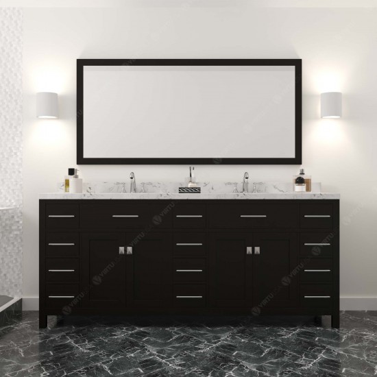 Caroline Parkway 78" Bath Vanity Espresso Quartz Top, Sinks, MD-2178-CMSQ-ES-002