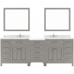 Caroline Parkway 93" Bath Vanity in Gray, Quartz Top, Sinks, MD-2193-CMRO-CG