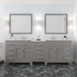 Caroline Parkway 93" Bath Vanity in Gray, Quartz Top, Sinks, MD-2193-CMRO-CG-002
