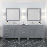 Caroline Parkway 93" Bath Vanity in Gray, Quartz Top, Sinks, MD-2193-CMRO-GR-001