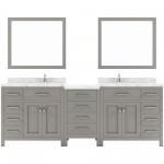 Caroline Parkway 93" Bath Vanity in Gray, Quartz Top, Sinks, MD-2193-CMSQ-CG-001