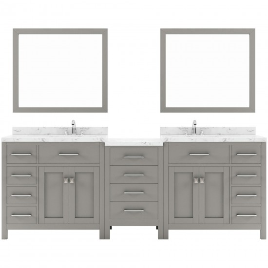 Caroline Parkway 93" Bath Vanity in Gray, Quartz Top, Sinks, MD-2193-CMSQ-CG-001