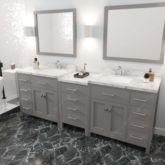 Caroline Parkway 93" Bath Vanity in Gray, Quartz Top, Sinks, MD-2193-CMSQ-CG-002