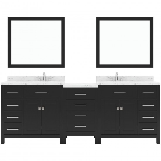 Caroline Parkway 93" Bath Vanity Espresso Quartz Top, Sinks, MD-2193-CMSQ-ES-002