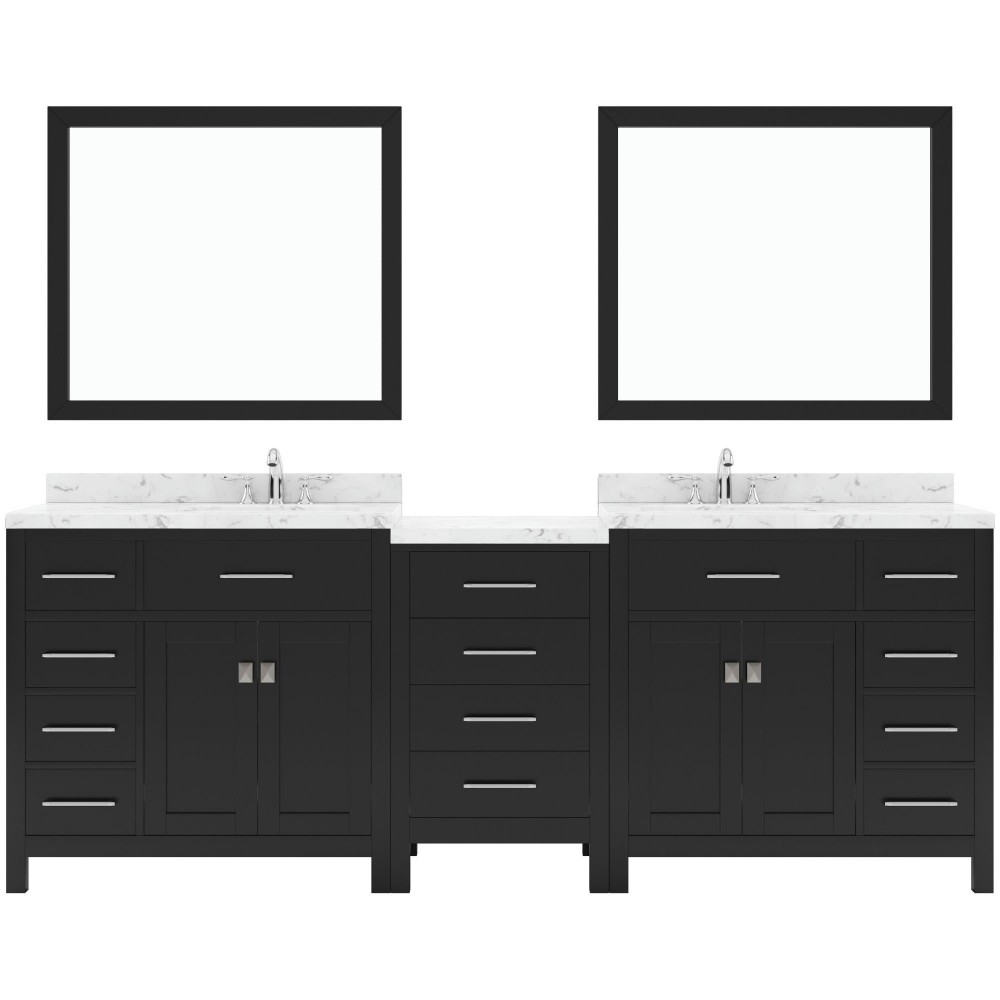 Caroline Parkway 93" Bath Vanity Espresso Quartz Top, Sinks, MD-2193-CMSQ-ES-002