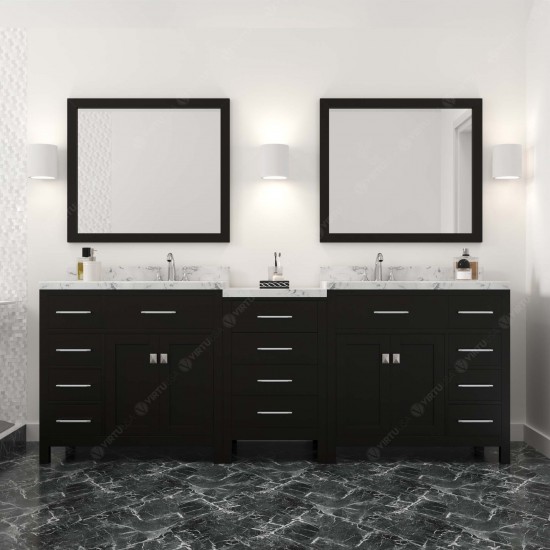 Caroline Parkway 93" Bath Vanity Espresso Quartz Top, Sinks, MD-2193-CMSQ-ES-002