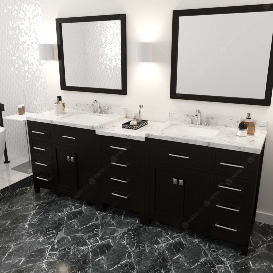Caroline Parkway 93" Bath Vanity Espresso Quartz Top, Sinks, MD-2193-CMSQ-ES-002