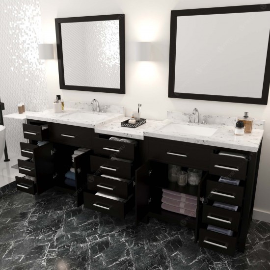 Caroline Parkway 93" Bath Vanity Espresso Quartz Top, Sinks, MD-2193-CMSQ-ES-002