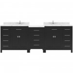 Caroline Parkway 93" Bath Vanity Espresso, Quartz Top, Sinks, MD-2193-CMSQ-ES-NM