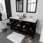 Caroline Estate 60" Bath Vanity Espresso, Quartz Top, Sinks, MD-2260-CMRO-ES-001