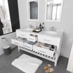 Caroline Estate 60" Bath Vanity in White, Quartz Top, Sinks, MD-2260-CMRO-WH-001