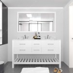 Caroline Estate 60" Bath Vanity in White, Quartz Top, Sinks, MD-2260-CMRO-WH-010