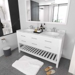 Caroline Estate 60" Bath Vanity in White, Quartz Top, Sinks, MD-2260-CMRO-WH-010