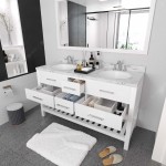 Caroline Estate 60" Bath Vanity in White, Quartz Top, Sinks, MD-2260-CMRO-WH-010