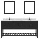 Caroline Estate 72" Bath Vanity in Espresso, Quartz Top, Sinks, MD-2272-CMRO-ES