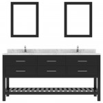 Caroline Estate 72" Bath Vanity Espresso, Quartz Top, Sinks, MD-2272-CMRO-ES-001