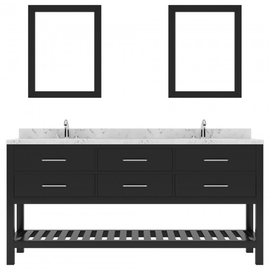 Caroline Estate 72" Bath Vanity Espresso, Quartz Top, Sinks, MD-2272-CMRO-ES-001