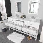 Caroline Estate 72" Bath Vanity in White, Quartz Top, Sinks, MD-2272-CMRO-WH-001