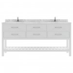 Caroline Estate 72" Bath Vanity in White, Quartz Top, Sinks, MD-2272-CMRO-WH-NM