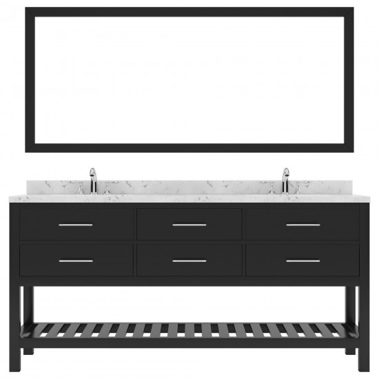 Caroline Estate 72" Bath Vanity Espresso, Quartz Top, Sinks, MD-2272-CMSQ-ES-010