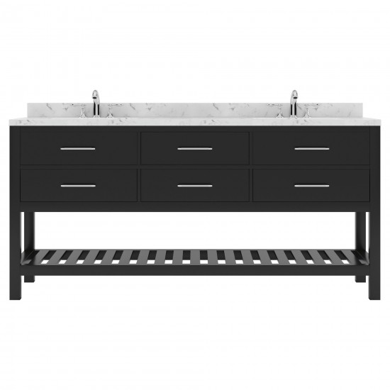 Caroline Estate 72" Bath Vanity Espresso, Quartz Top, Sinks, MD-2272-CMSQ-ES-NM