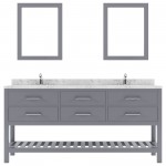 Caroline Estate 72" Bath Vanity in Gray, Quartz Top, Sinks, MD-2272-CMSQ-GR