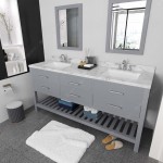 Caroline Estate 72" Bath Vanity in Gray, Quartz Top, Sinks, MD-2272-CMSQ-GR-002