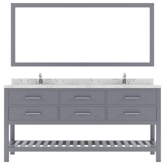 Caroline Estate 72" Bath Vanity in Gray, Quartz Top, Sinks, MD-2272-CMSQ-GR-010