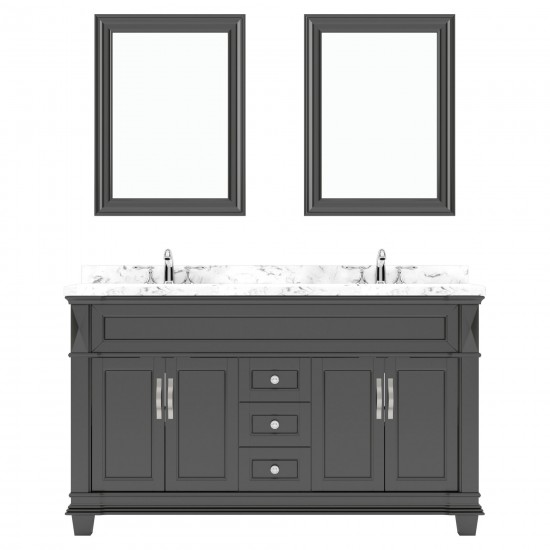 Victoria 60" Double Bath Vanity Espresso, Quartz Top, Sinks, MD-2660-CMRO-ES-002